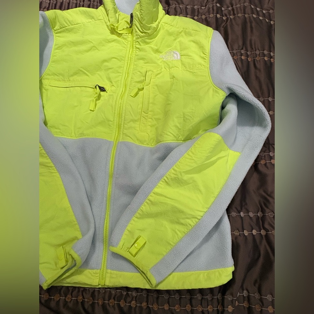 The North Face Neon Green and Light Gray Jacket & Pants Set. - Picture 10 of 16